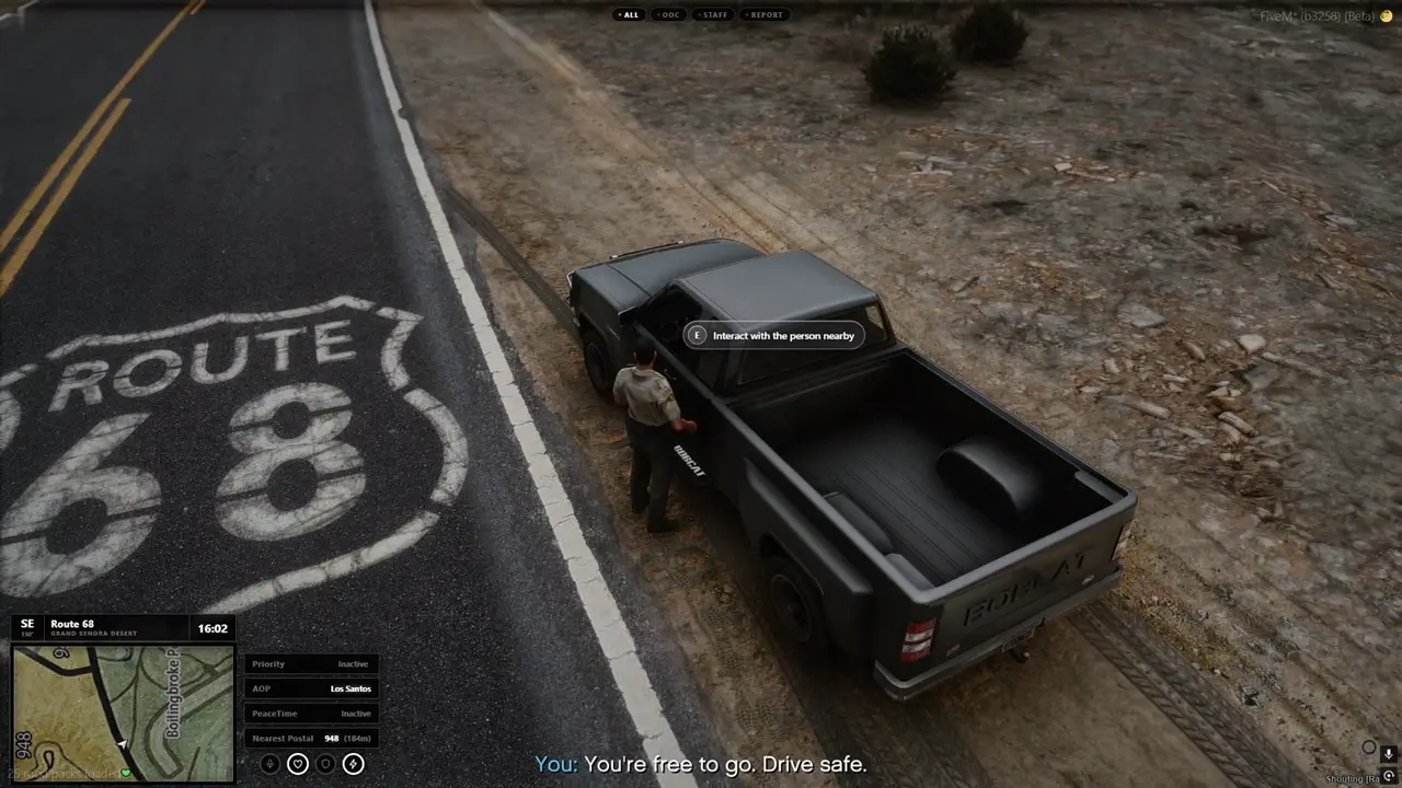 In game: arrests and first aid