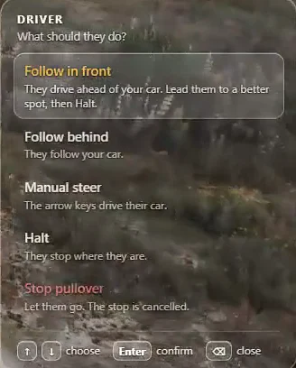 In game: the pull-over